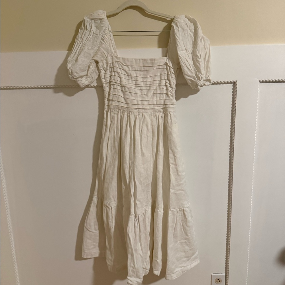 White Puff Sleeve Dress